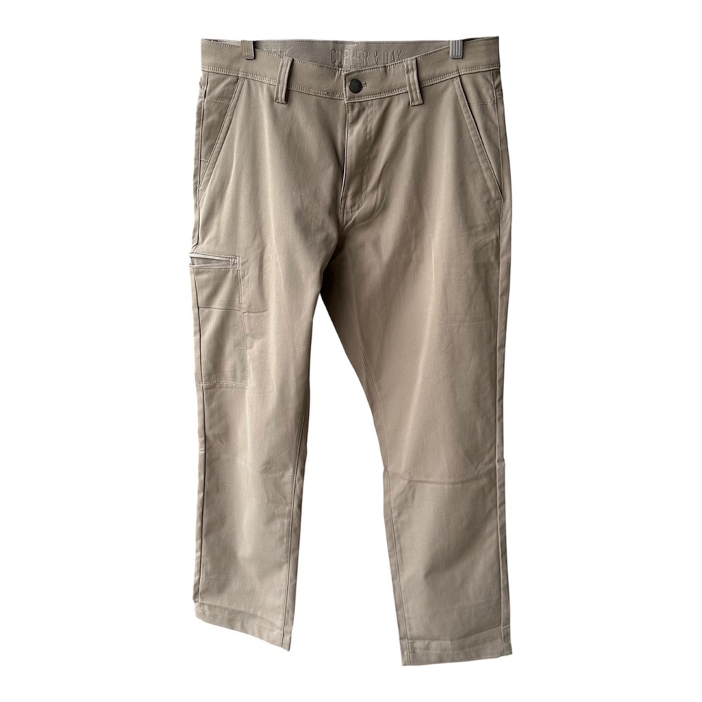 Copper & Oak Pants Khaki Performance Utility Straight Leg Outdoor Active 32x30